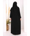 Dantel Detay Şallı Namaz Feracesi 6010 Siyah