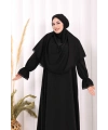 Dantel Detay Sufleli Elbise 6061 Siyah