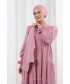 Dantel Detaylı Elbise 6087 Pembe