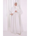Dantel Detaylı Namaz Elbise 6095 Ekru
