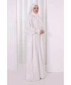 Dantel Detaylı Namaz Elbise 6095 Ekru