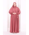 Dantel Detaylı Namaz Elbise 6095 Gül Kurusu