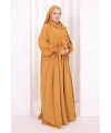 Dantel Detaylı Namaz Elbise 6095 Hardal