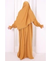 Dantel Detaylı Namaz Elbise 6095 Hardal