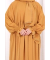 Dantel Detaylı Namaz Elbise 6095 Hardal