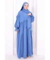 Dantel Detaylı Namaz Elbise 6095 İndigo