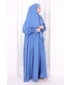 Dantel Detaylı Namaz Elbise 6095 İndigo
