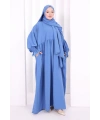 Dantel Detaylı Namaz Elbise 6095 İndigo