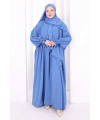 Dantel Detaylı Namaz Elbise 6095 İndigo