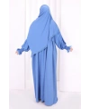 Dantel Detaylı Namaz Elbise 6095 İndigo
