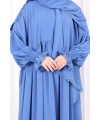 Dantel Detaylı Namaz Elbise 6095 İndigo