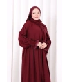 Dantel Detaylı Namaz Elbise 6095 Mürdüm