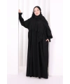 Dantel Detaylı Namaz Elbise 6095 Siyah