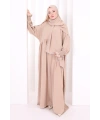Dantel Detaylı Namaz Elbise 6095 Vizon