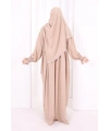 Dantel Detaylı Namaz Elbise 6095 Vizon