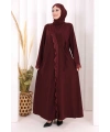 Danteli Şallı Abaya Şal Hediyelidir! 7069 Bordo