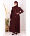 Danteli Şallı Abaya Şal Hediyelidir! 7069 Bordo