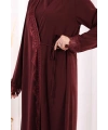 Danteli Şallı Abaya Şal Hediyelidir! 7069 Bordo