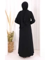 Danteli Şallı Abaya Şal Hediyelidir! 7069 Siyah