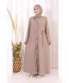 Danteli Şallı Abaya Şal Hediyelidir! 7069 Vizon