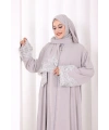 Dantelli Namaz Feracesi 6093 Gri