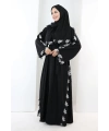 Dantelli Şallı Abaya 7095 Siyah