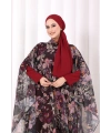 Desenli Şallı Elbise 6076 Siyah