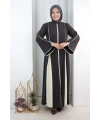 Dubai Biyeli Fermuarlı Ferace 7050 Duman