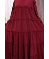Dubai Katlı Salaş Elbise 6023 Bordo