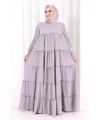 Dubai Katlı Salaş Elbise 6023 Gri
