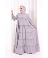Dubai Katlı Salaş Elbise 6023 Gri
