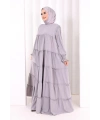Dubai Katlı Salaş Elbise 6023 Gri
