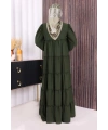 Dubai Katlı Salaş Elbise 6023 Haki