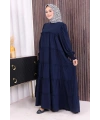 Dubai Katlı Salaş Elbise 6023 Lacivert
