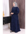 Dubai Katlı Salaş Elbise 6023 Lacivert