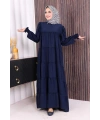 Dubai Katlı Salaş Elbise 6023 Lacivert