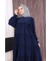 Dubai Katlı Salaş Elbise 6023 Lacivert
