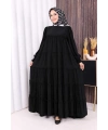 Dubai Katlı Salaş Elbise 6023 Siyah