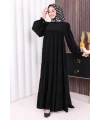 Dubai Katlı Salaş Elbise 6023 Siyah