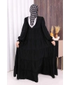 Dubai Katlı Salaş Elbise 6023 Siyah