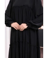 Dubai Katlı Salaş Elbise 6023 Siyah