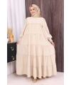 Dubai Katlı Salaş Elbise 6023 Taş
