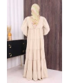 Dubai Katlı Salaş Elbise 6023 Taş