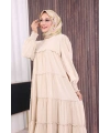 Dubai Katlı Salaş Elbise 6023 Taş