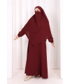 Dubai Sufleli Elbise Takım 6044 Mürdüm