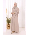 Dubai Sufleli Elbise Takım 6044 Vizon