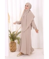 Dubai Sufleli Elbise Takım 6044 Vizon