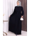 Düğme Detay Elbise 6055 Lacivert
