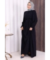 Düğme Detay Elbise 6055 Lacivert