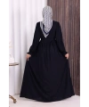 Düğme Detay Elbise 6055 Lacivert